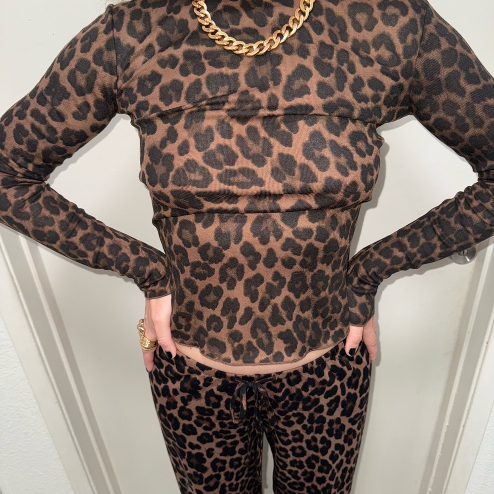 All Saints Leopard Print Long Sleeve Women's Top